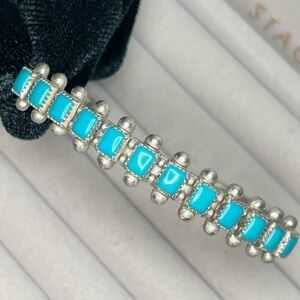 Vintage Old Pawn Zuni Turquoise Cuff Bracelet